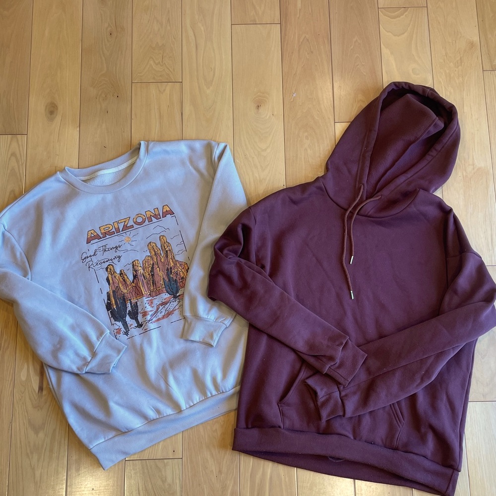 Women’s Fall Sweatshirt And Hoodie - Brown and Cream / Creme - Shein Brand